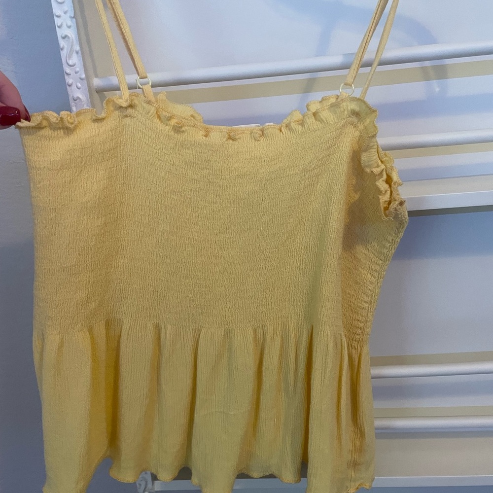 yellow flowy crop top